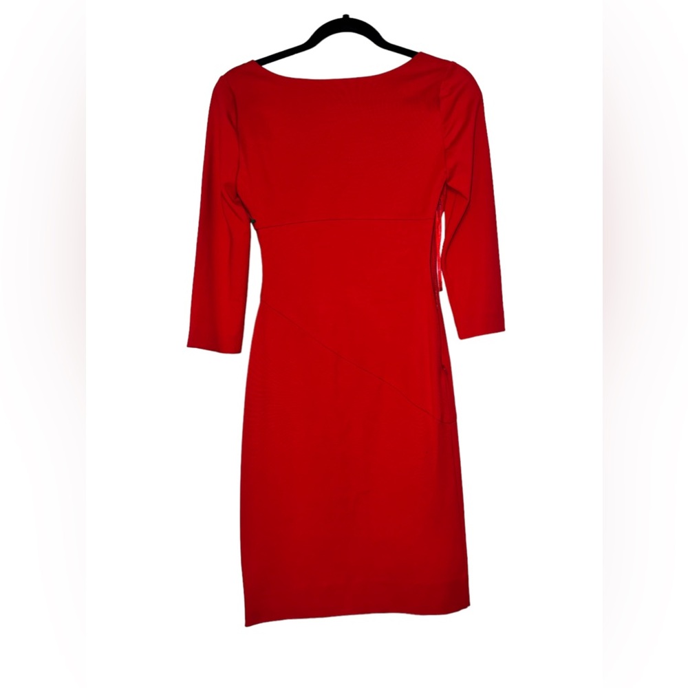 Diane Von Furstenberg π Bevin 3/4 Sleeve Dress, Red, Size 0. Never Worn. - Picture 5 of 9
